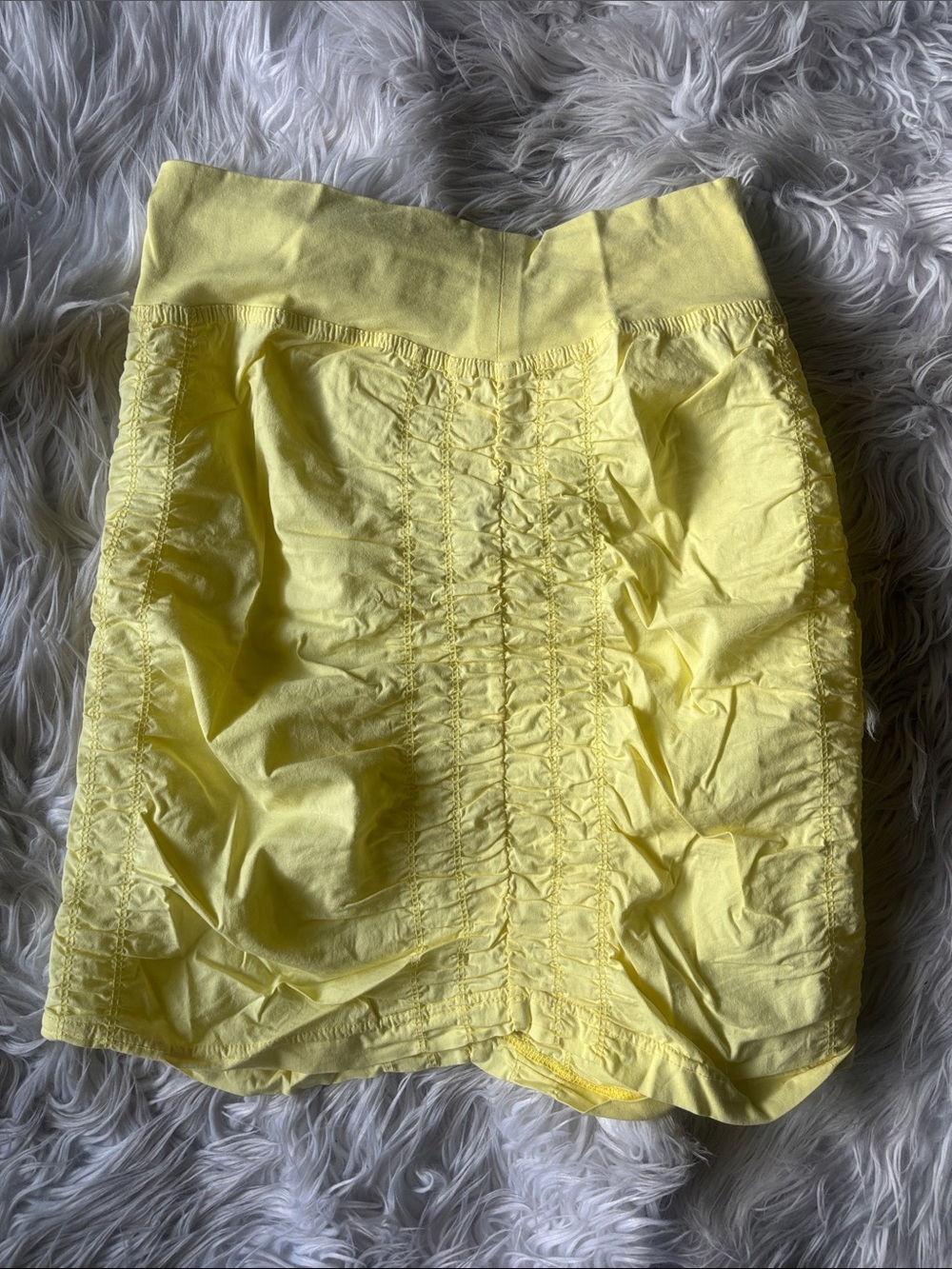 Butter Yellow Ruched Skirt